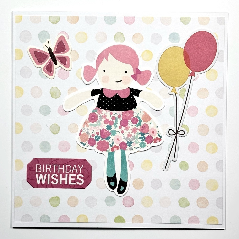 Handmade Little Girl Birthday Greeting Card